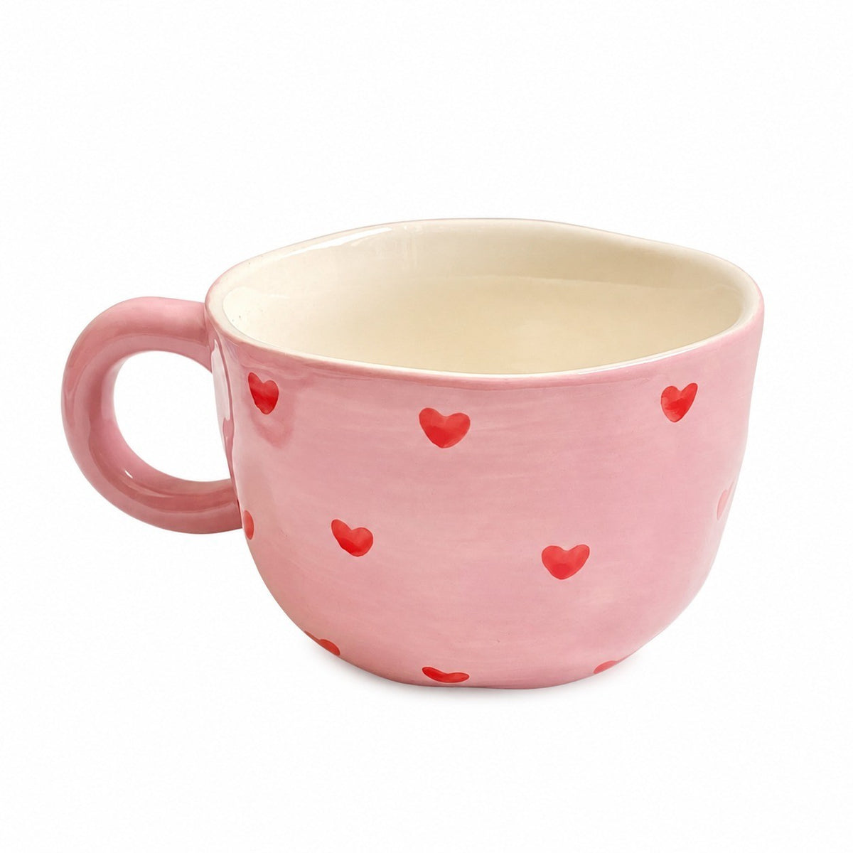 Heart Red Small Ceramic Bowl Dish, 1 Piece, Ceramic, Underglaze Decoration - product view 3