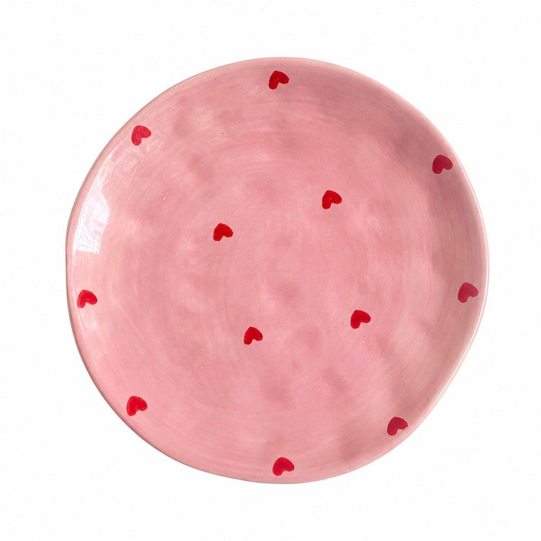Heart Red Small Ceramic Bowl Dish, 1 Piece, Ceramic, Underglaze Decoration - product view 1