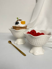 White Ceramic Ice Cream Cup, 11.3 x 8cm - detail 2