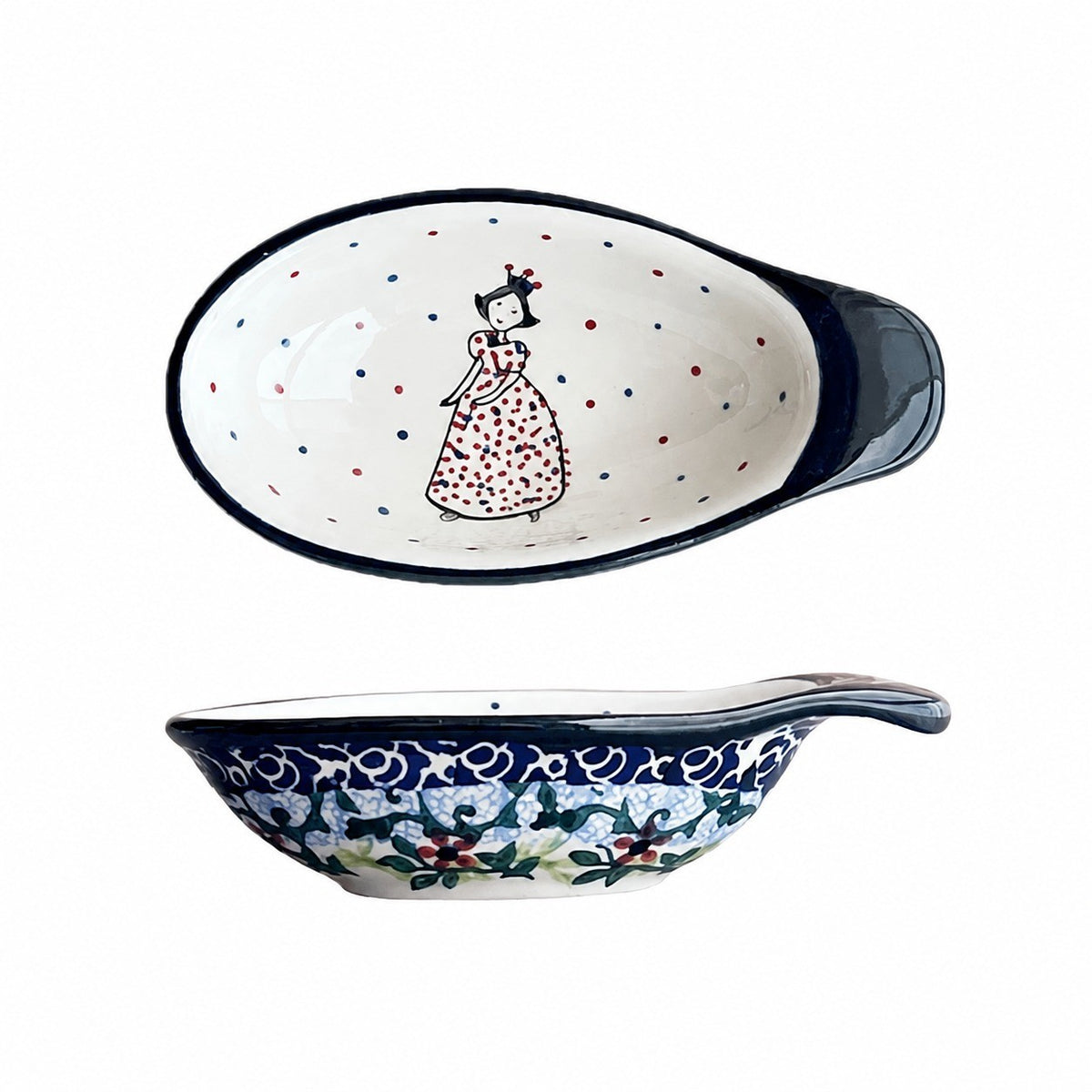 Mini Fish-Shaped Ceramic Dipping Dish, Hand-Painted - product view 5