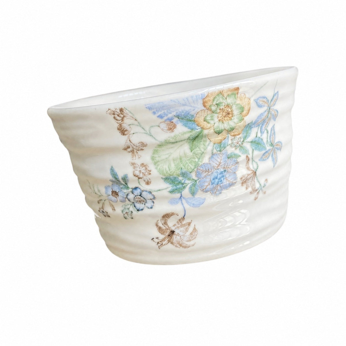 Small Blue Floral Cluster 14 in Oval Platter - product view 5