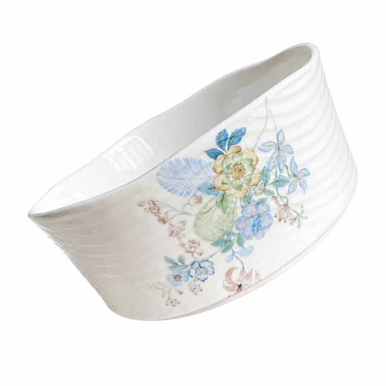 Small Blue Floral Cluster Dessert Bowl - product view 1