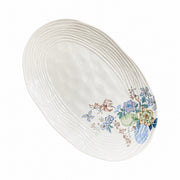 Small Blue Floral Cluster 12 in Oval Platter, Ceramic Serving Tray - product view 1