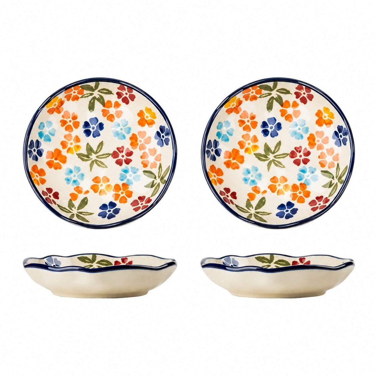 Pansy Dipping Dish 2-Piece Set, ceramic bowl, Cute Flower Design - product view 1