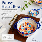 Pansy Dipping Dish 2-Piece Set, ceramic bowl, Cute Flower Design - detail 2