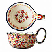 Underglaze Porcelain Floral Handled Bowl, 900ml - product view 5