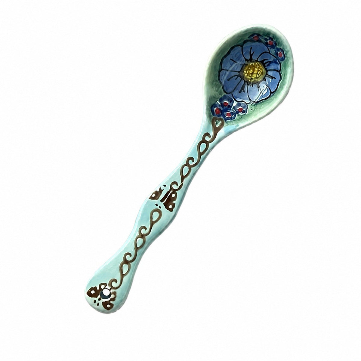 Ceramic Dining Spoon, Hand-Painted Tabletop Accessory - product view 4