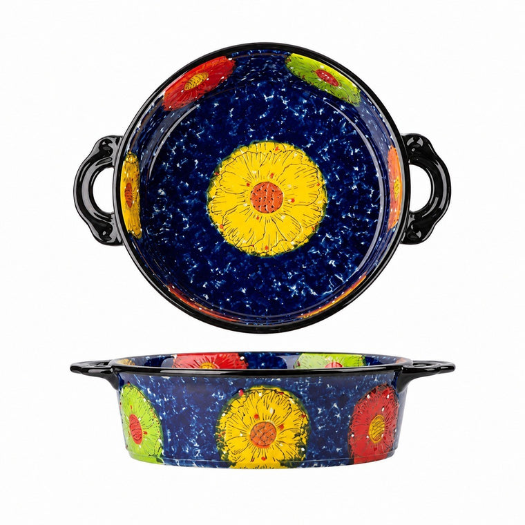 Underglaze Porcelain Two-Handled Deep Bowl, 950ml - product view 2