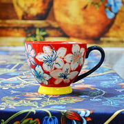 Ceramic Relief Handled Mug, Hand-Painted - detail 1