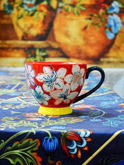 Ceramic Relief Handled Mug, Hand-Painted - detail 3