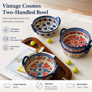 Underglaze Porcelain Two-Handled Deep Bowl, 950ml - detail 1