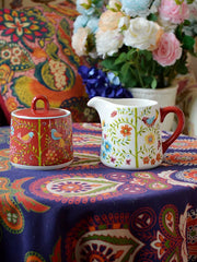 French Style Ceramic Milk Jug & Sugar Bowl, Small - detail 2