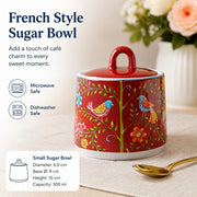 French Style Ceramic Milk Jug & Sugar Bowl, Small - detail 1