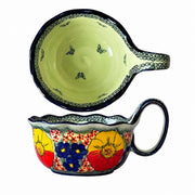 Underglaze Porcelain Floral Handled Bowl, 900ml - product view 3