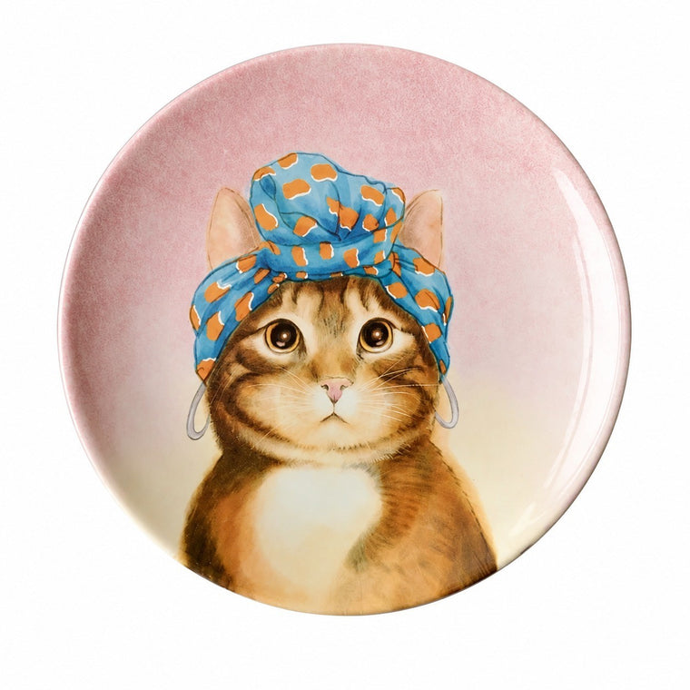 Headscarf Lady Underglaze Pottery Plate, Hand-Painted, 2.5cm - detail 1