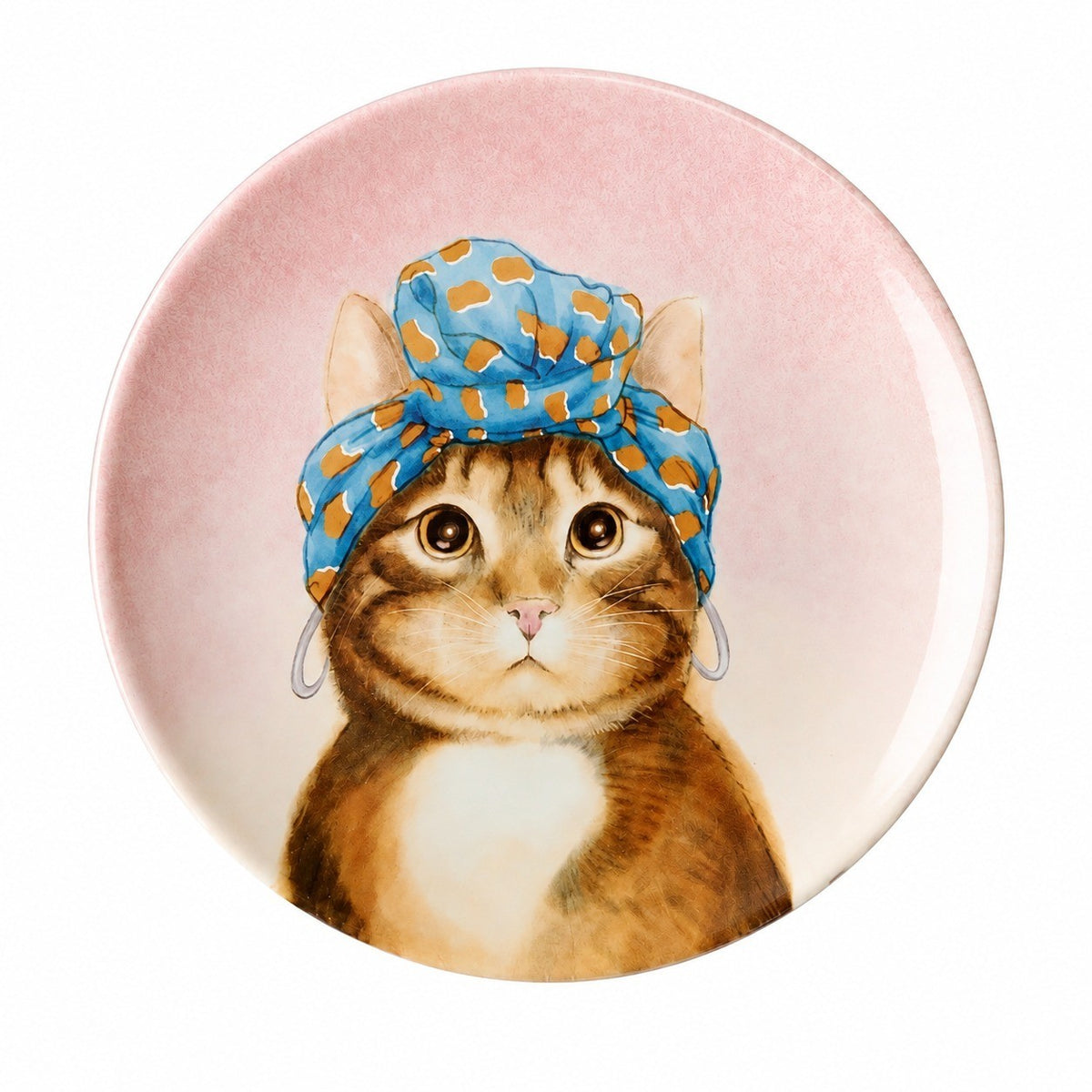 Headscarf Lady Underglaze Pottery Plate, Hand-Painted, 2.5cm - product view 1