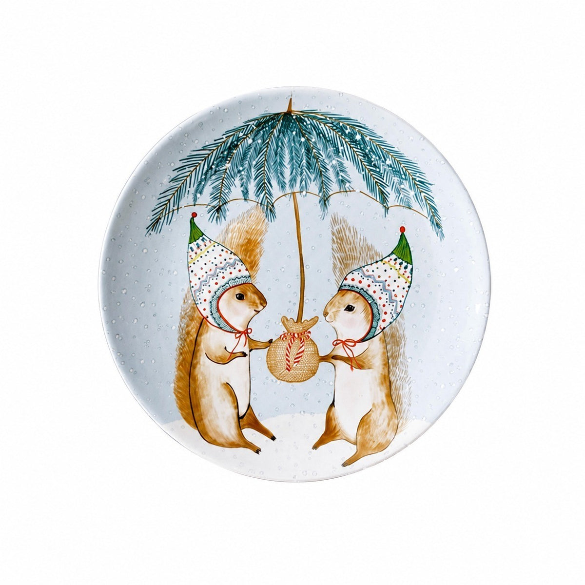 Decorative Round Dinner Plate, Birds and Blossoms, 8.8 Inch Ceramic - product view 16