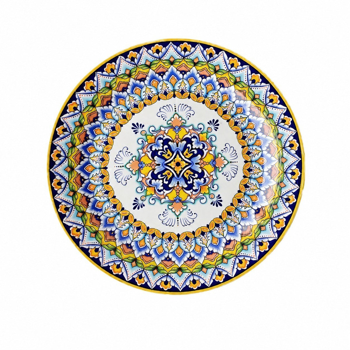 Decorative Round Dinner Plate, Birds and Blossoms, 8.8 Inch Ceramic - product view 9