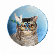 Decorative Round Dinner Plate, Birds and Blossoms, 8.8 Inch Ceramic - product view 4
