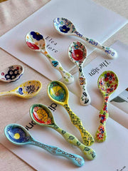 Ceramic Dining Spoon, Hand-Painted Tabletop Accessory - detail 1