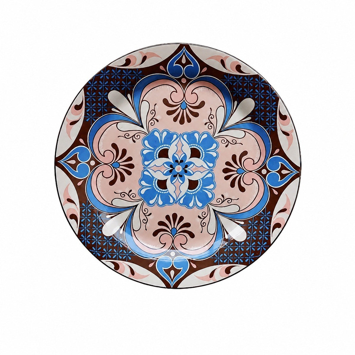 Decorative Round Dinner Plate, Birds and Blossoms, 8.8 Inch Ceramic - product view 12
