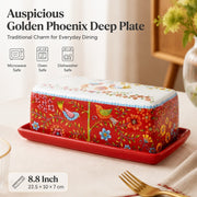 Auspicious Golden Phoenix Tableware, 19.5x10x7cm Butter Box Tabletop Accessory - detail 1