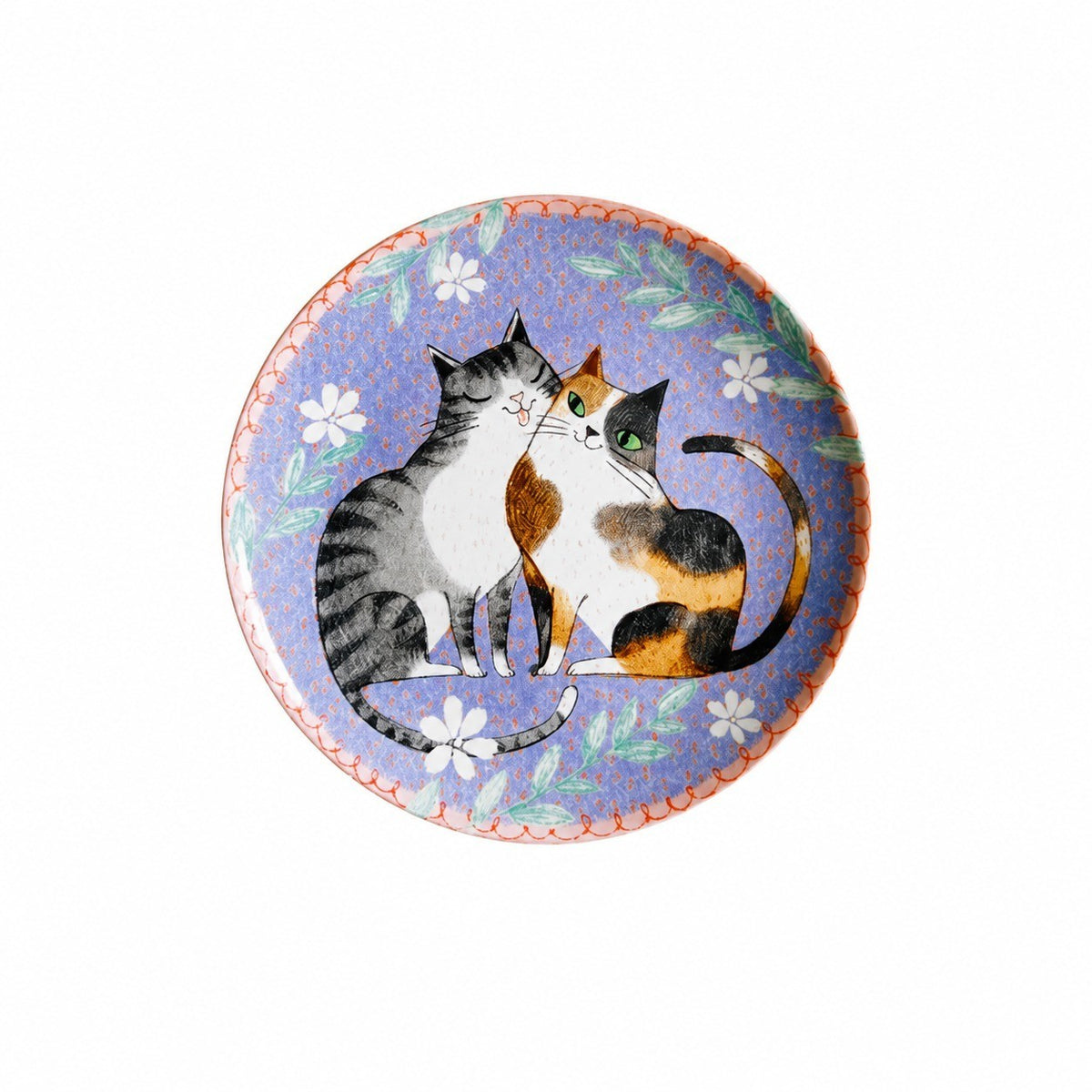 Decorative Round Dinner Plate, Birds and Blossoms, 8.8 Inch Ceramic - product view 15