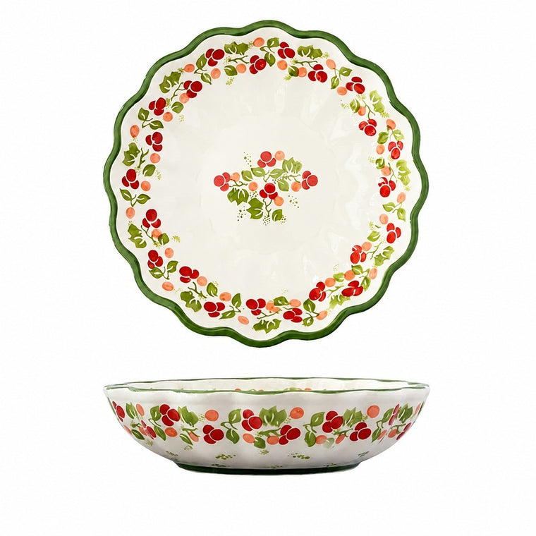 Underglaze Porcelain Floral Soup Plate, 8.2 Inch, Hand-Painted - product view 1