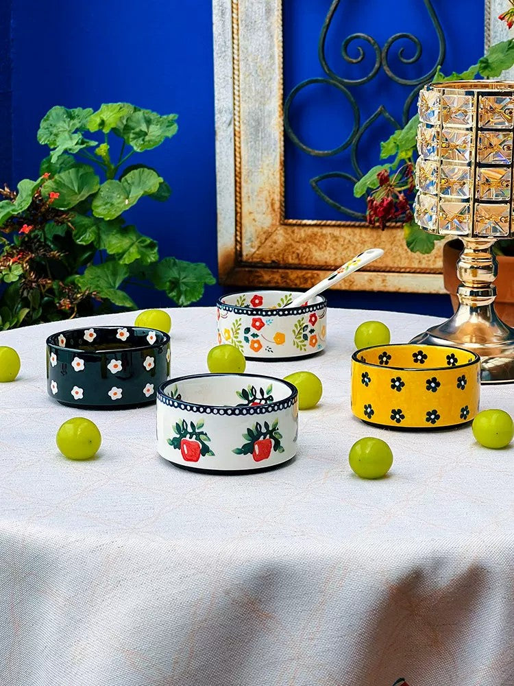 Mini Ceramic Dessert Bowl, Hand-Painted - detail 1