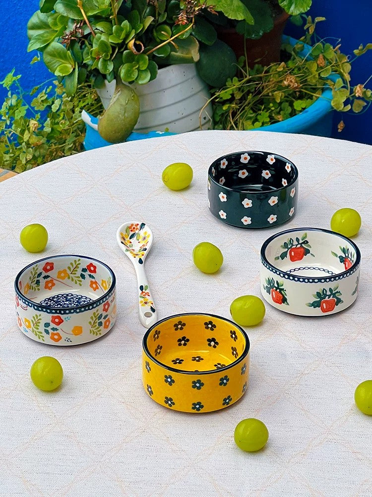 Mini Ceramic Dessert Bowl, Hand-Painted - detail 3