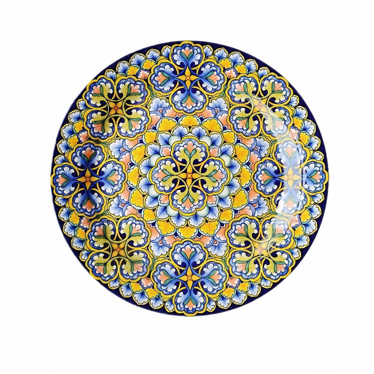 Decorative Round Dinner Plate, Birds and Blossoms, 8.8 Inch Ceramic - product view 17