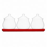 Blue Melamine Seasoning Jar Tray Set, 3-Piece - product view 2