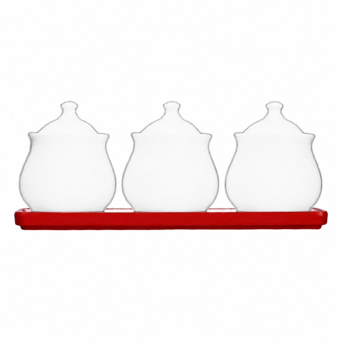 Blue Melamine Seasoning Jar Tray Set, 3-Piece - product view 2