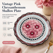 Underglaze Porcelain Floral Shallow Plate, 9.6 Inch - detail 2