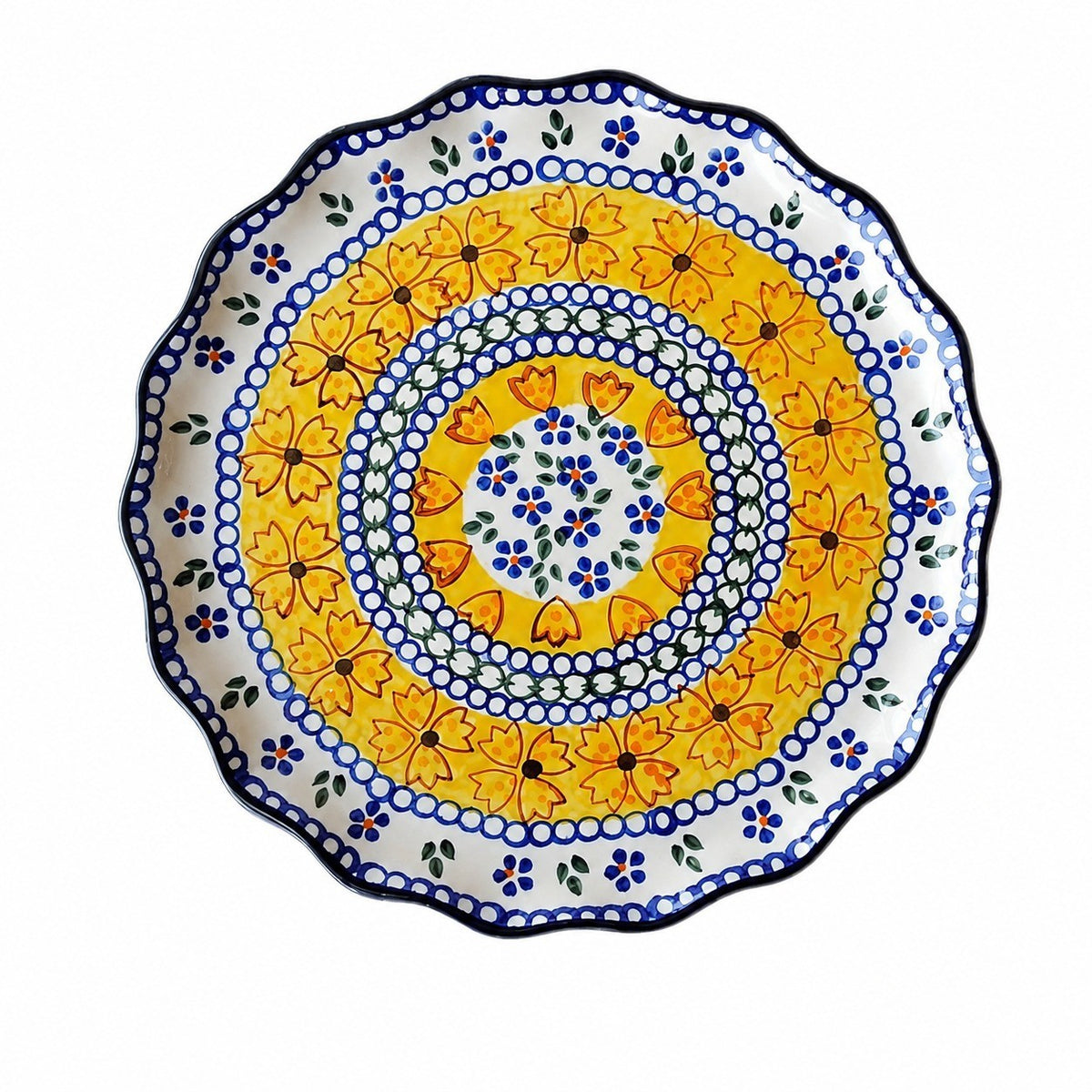 Underglaze Porcelain Floral Shallow Plate, 9.6 Inch - product view 3