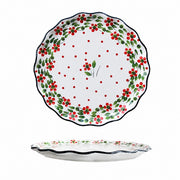 Underglaze Porcelain Floral Shallow Plate, 9.6 Inch - product view 2