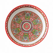 Underglaze Pottery Floral Soup Plate, Hand-Painted - product view 5