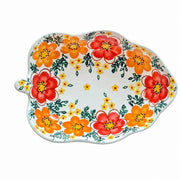 Painted Ceramic Leaf-Shaped Deep Dish, Small - product view 4