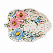 Painted Ceramic Leaf-Shaped Deep Dish, Small - product view 5
