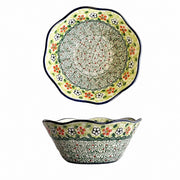 Curved Rim Porcelain Conical Bowl, 6.6 in, Hand-Painted - product view 2