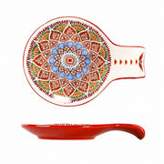 Underglaze Pottery Floral Handled Dish, 19x14 cm - product view 1