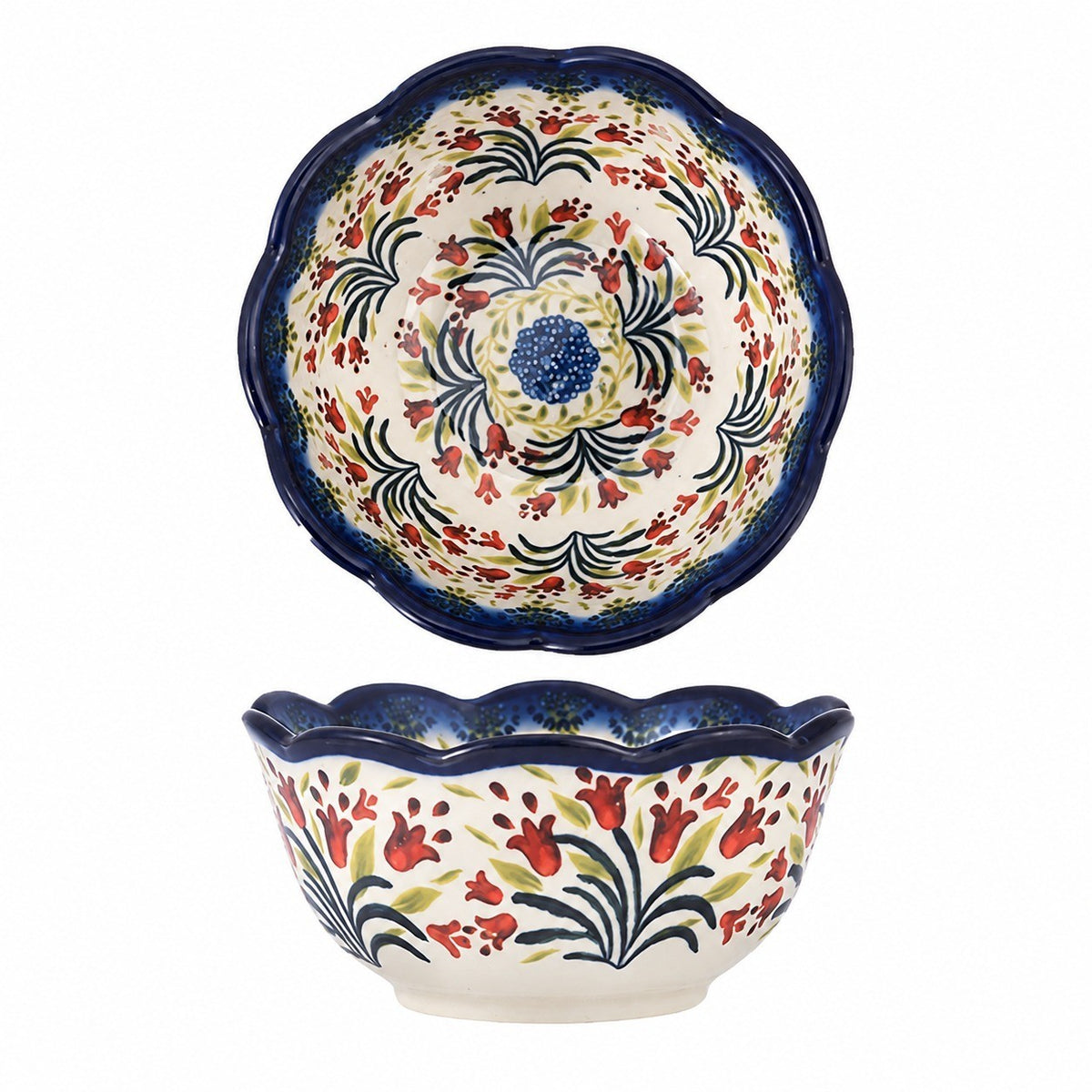 Large Porcelain Soup Bowl, 8 in 1700 ml, Floral Underglaze - product view 1