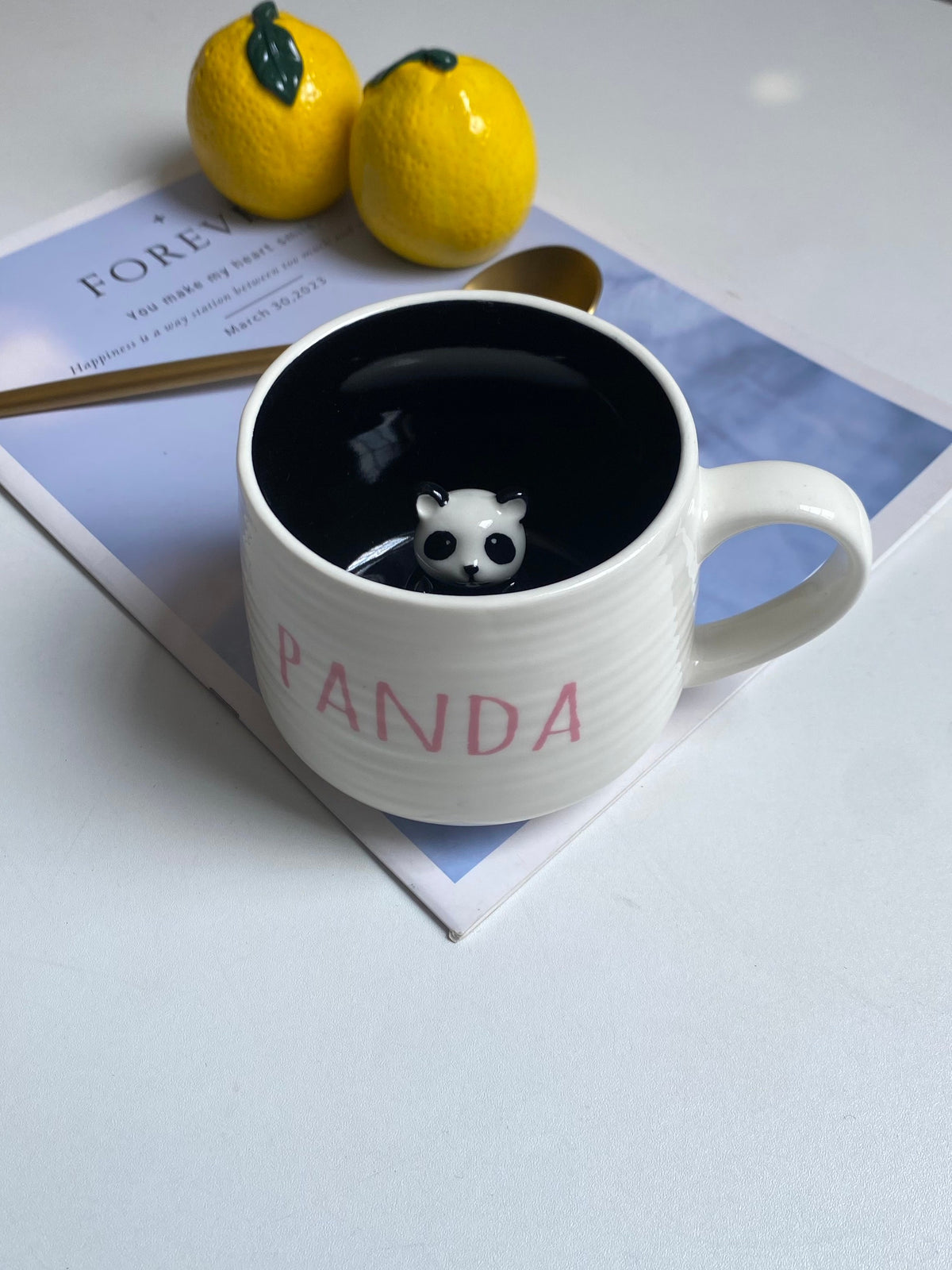 3D Panda Mug 450 ml, Cute Ceramic Coffee Cup - detail 2