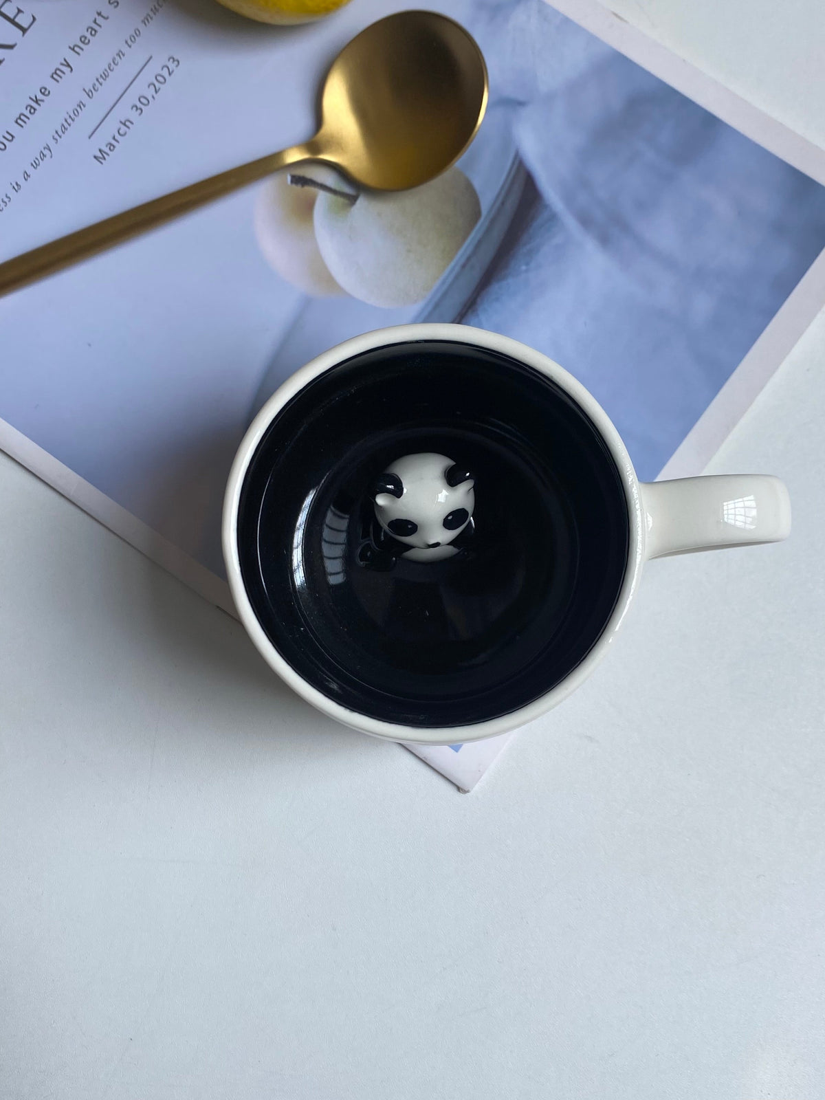 3D Panda Mug 450 ml, Cute Ceramic Coffee Cup - detail 3