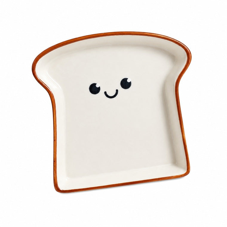 Smiling Toast Small Dish, 14 x 14 x 2.3 cm, Ceramic Plate - product view 1