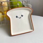 Smiling Toast Small Dish, 14 x 14 x 2.3 cm, Ceramic Plate - detail 1