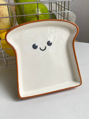 Smiling Toast Small Dish, 14 x 14 x 2.3 cm, Ceramic Plate - detail 3