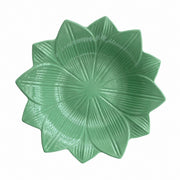 Lotus Petal Green Deep Plate, Ceramic Dinnerware, Elegant Floral Design - product view 1