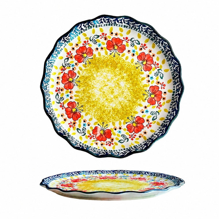 Floral Shallow Plate, 8.4 in, Hand-Painted - product view 1