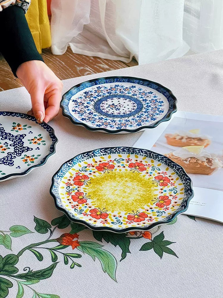 Floral Shallow Plate, 8.4 in, Hand-Painted - detail 2